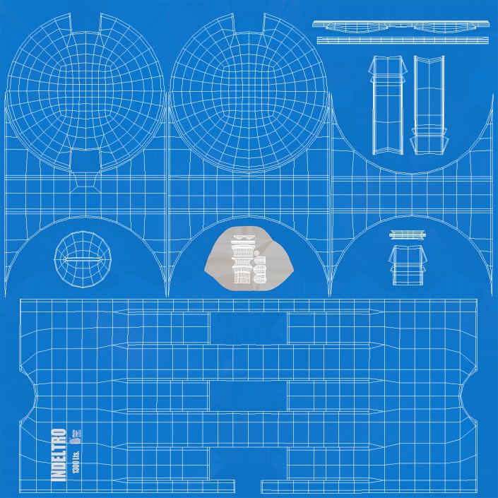 Water Storage Tank 1300L 3D model