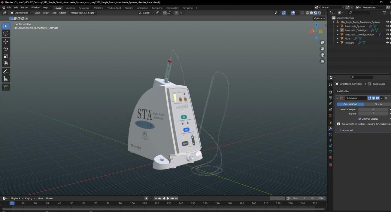 STA Single Tooth Anesthesia System 3D model