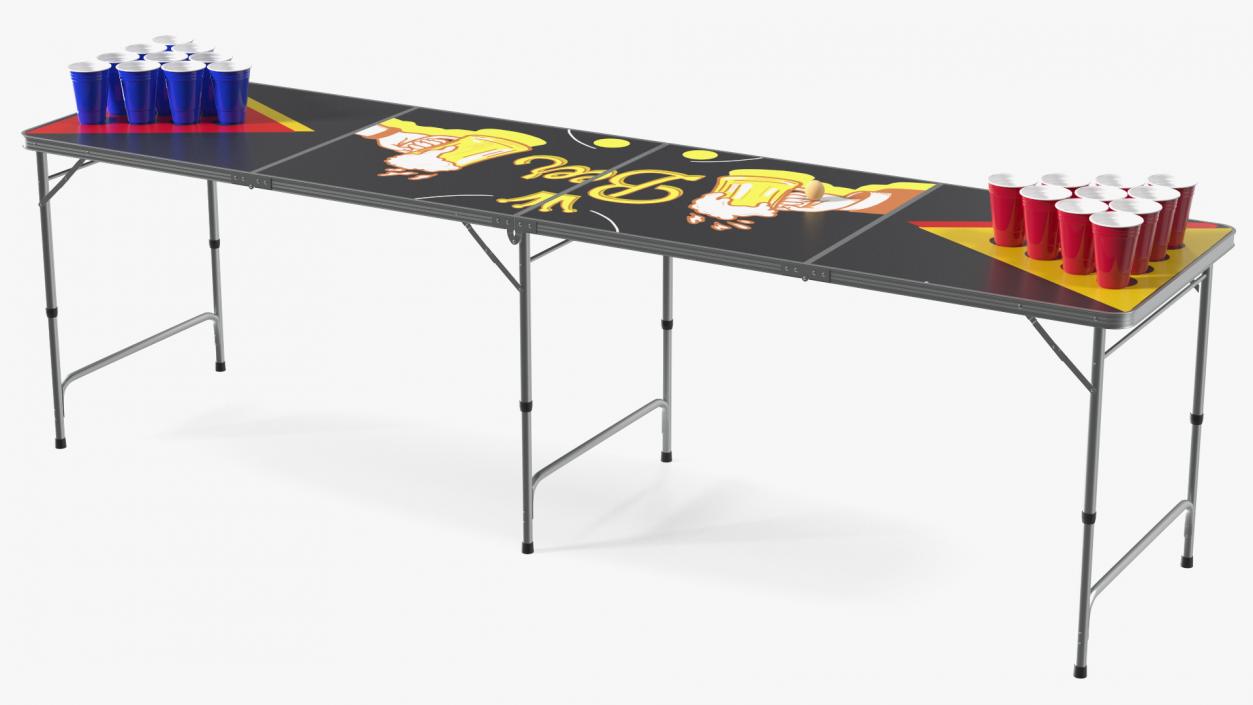 3D Portable Foldable Beer Pong Table model