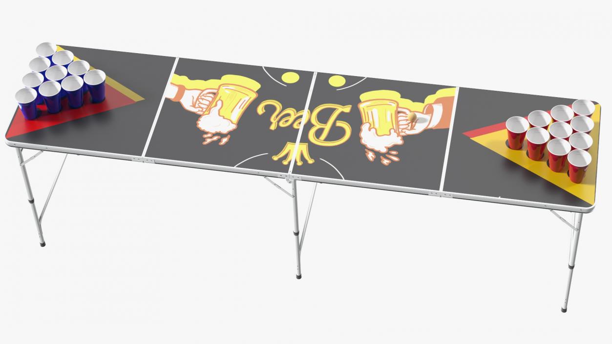 3D Portable Foldable Beer Pong Table model