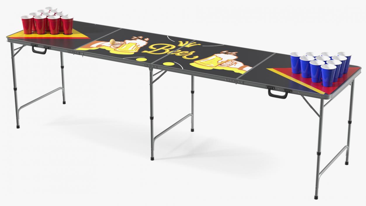 3D Portable Foldable Beer Pong Table model