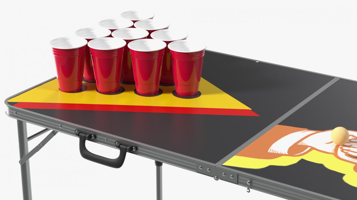 3D Portable Foldable Beer Pong Table model