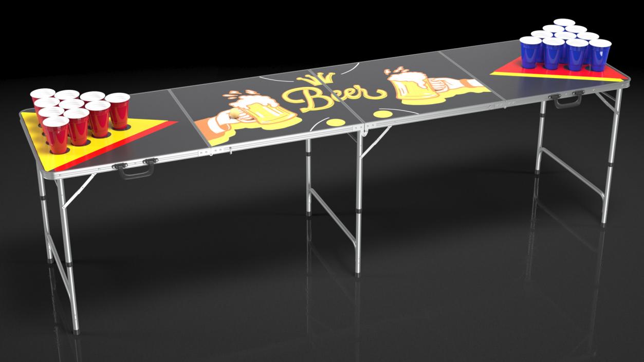 3D Portable Foldable Beer Pong Table model