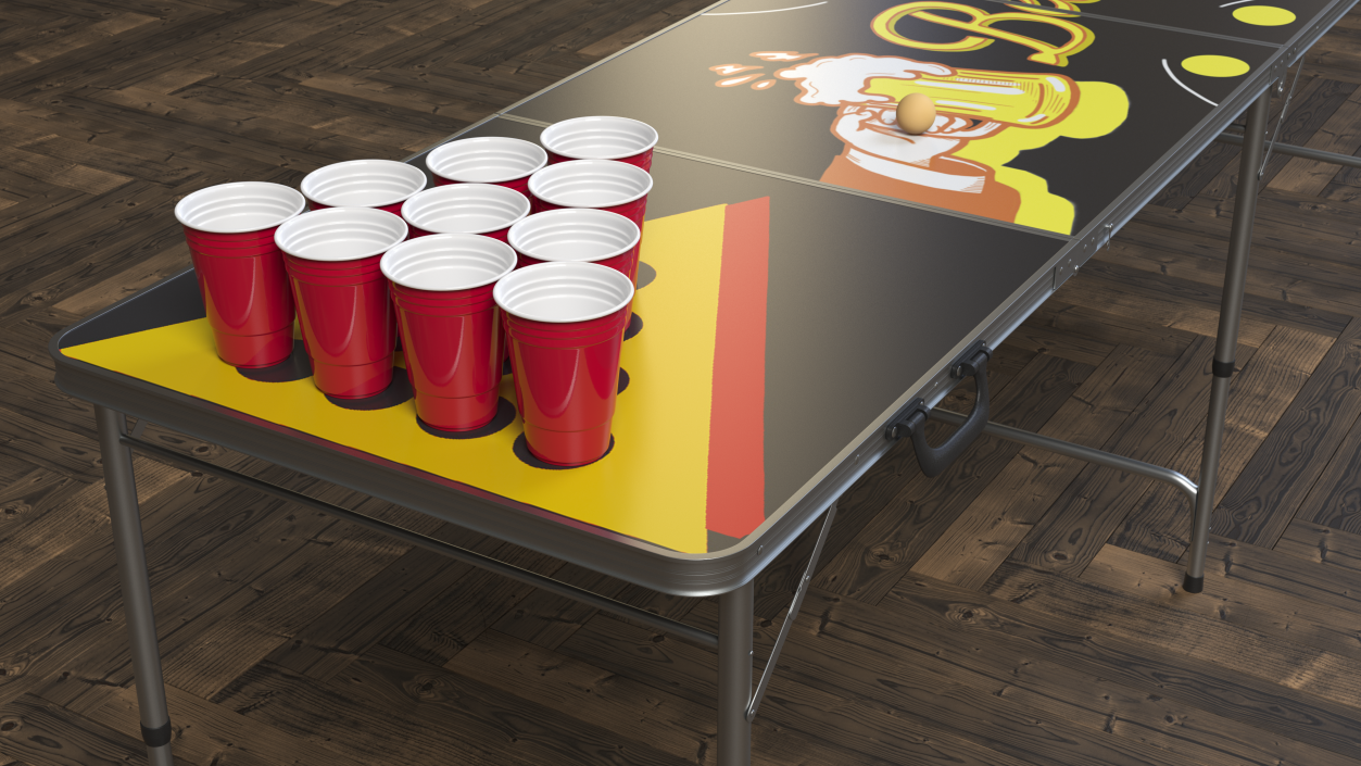 3D Portable Foldable Beer Pong Table model