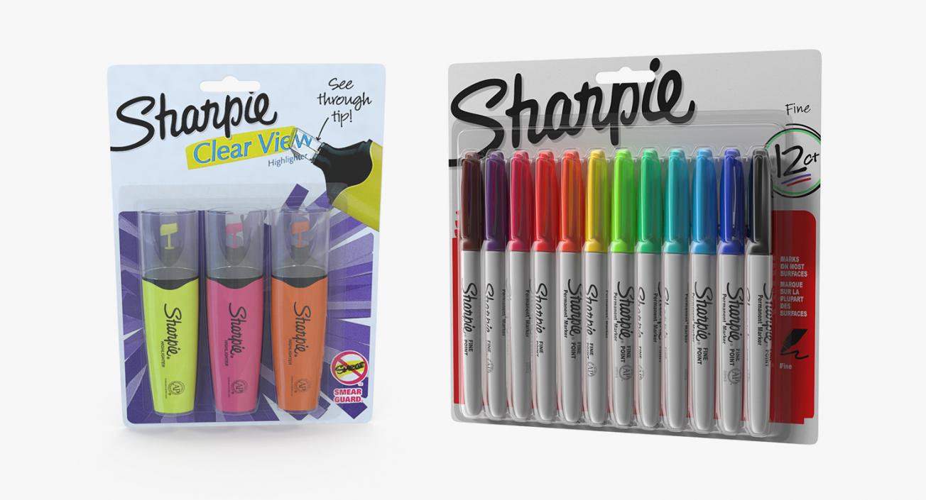 3D Sharpie Permanent Markers Collection