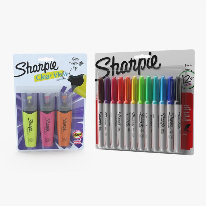 3D Sharpie Permanent Markers Collection