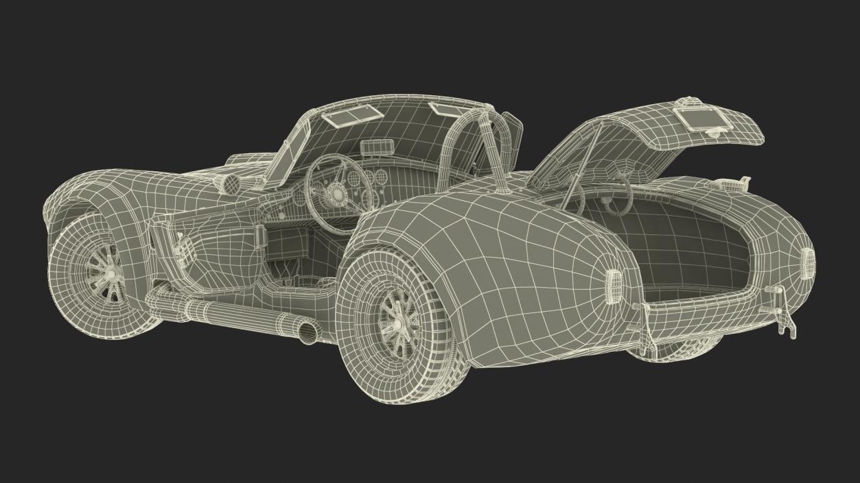 1965 Shelby Cobra Blue Rigged 3D model