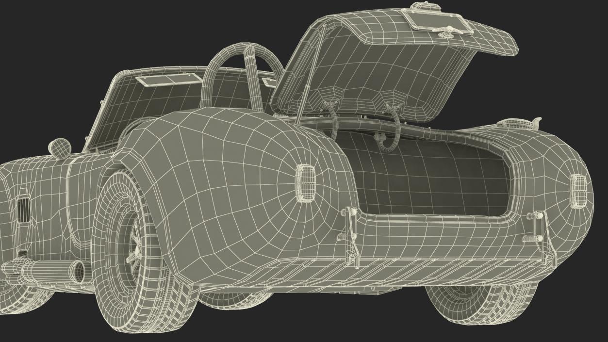 1965 Shelby Cobra Blue Rigged 3D model