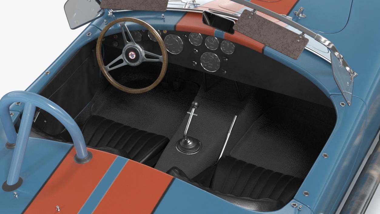 1965 Shelby Cobra Blue Rigged 3D model