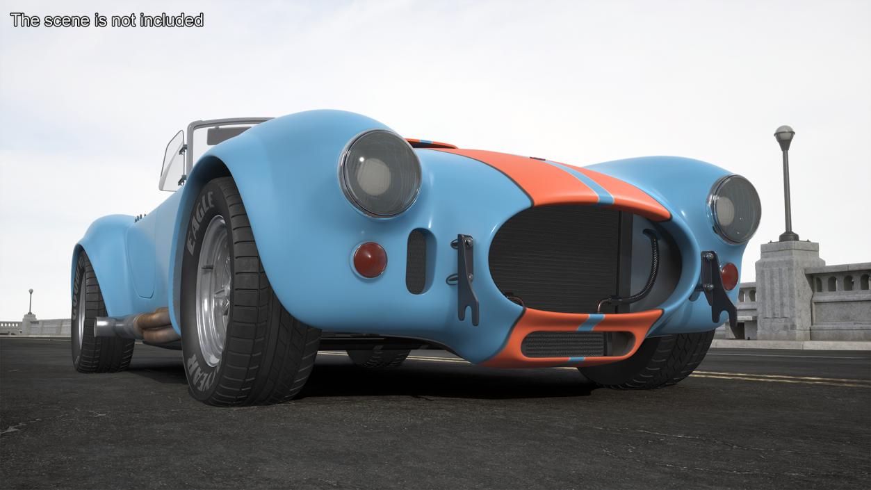 1965 Shelby Cobra Blue Rigged 3D model