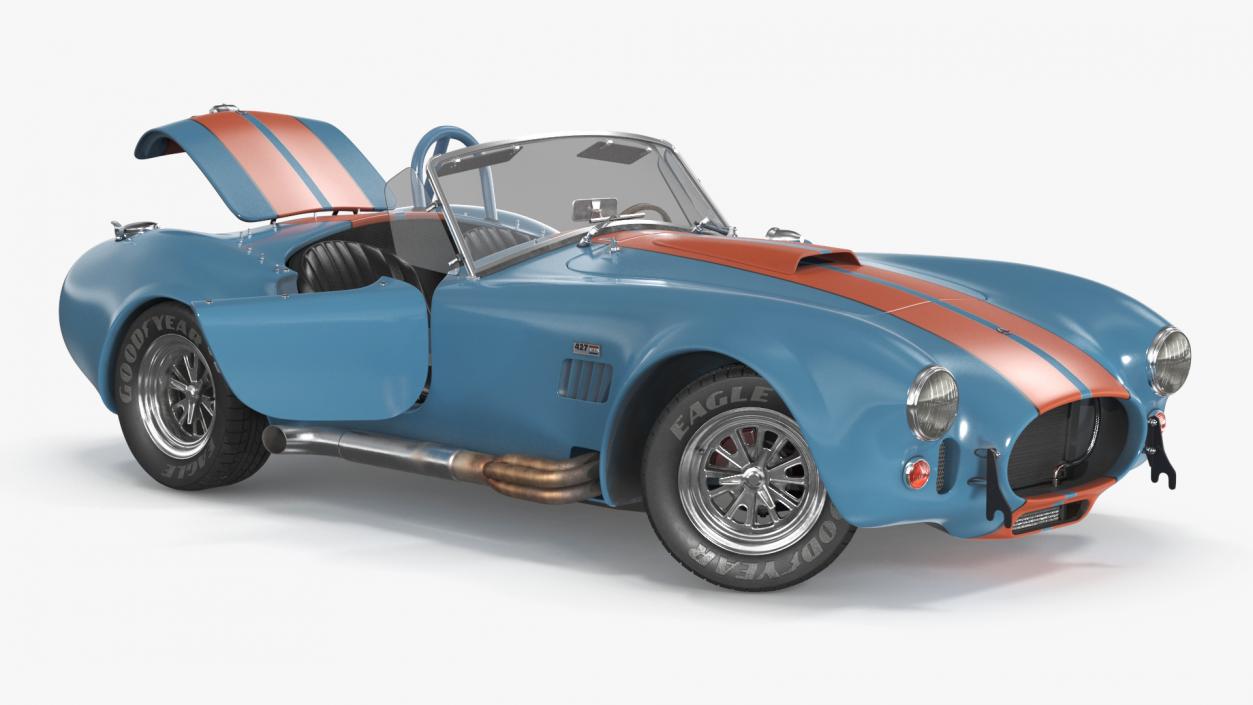 1965 Shelby Cobra Blue Rigged 3D model