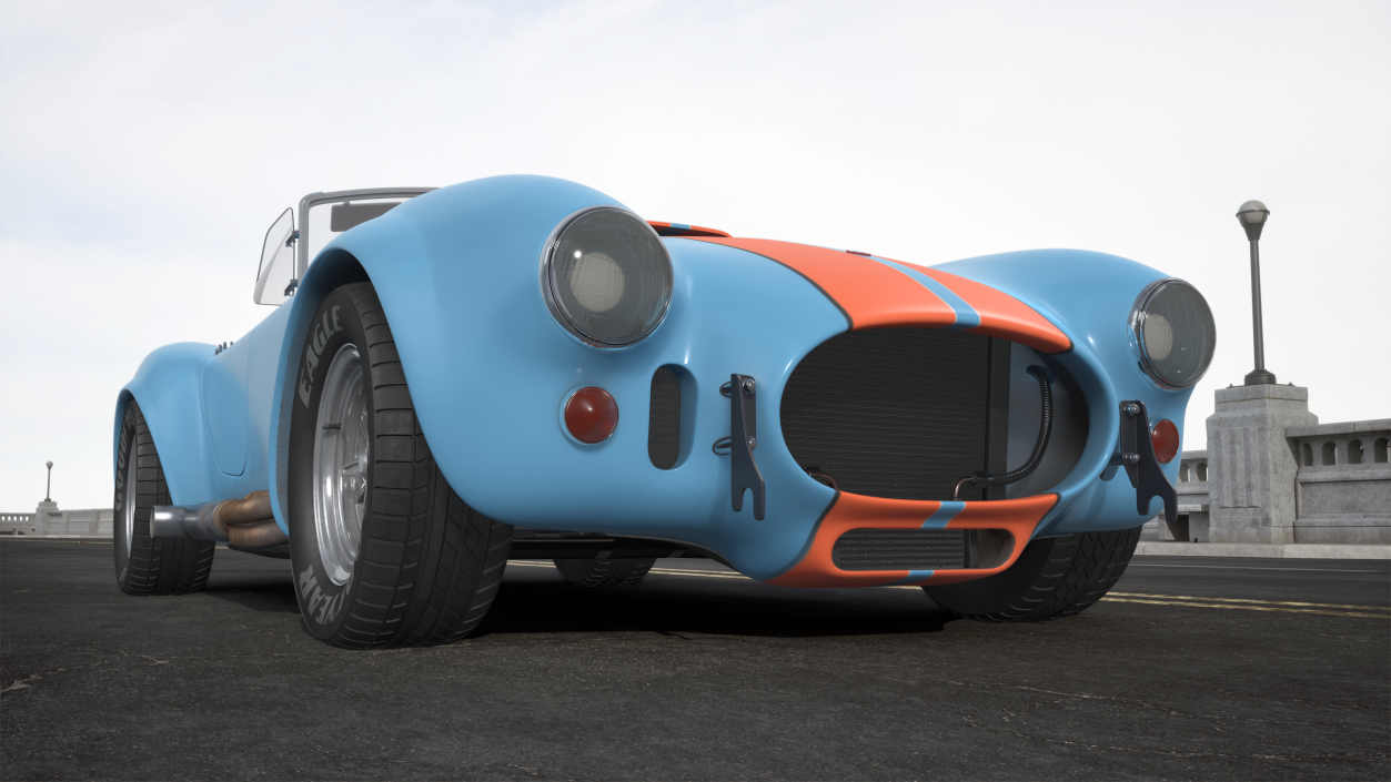 1965 Shelby Cobra Blue Rigged 3D model