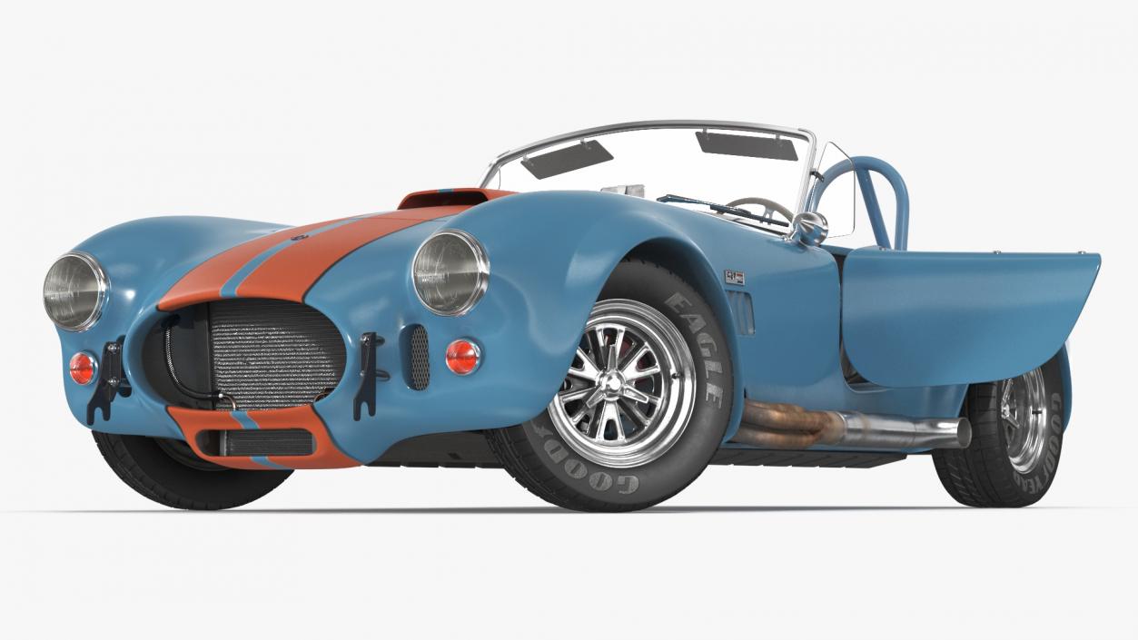 1965 Shelby Cobra Blue Rigged 3D model