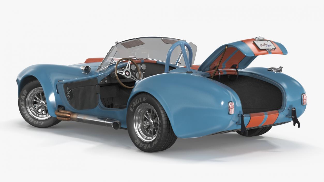 1965 Shelby Cobra Blue Rigged 3D model