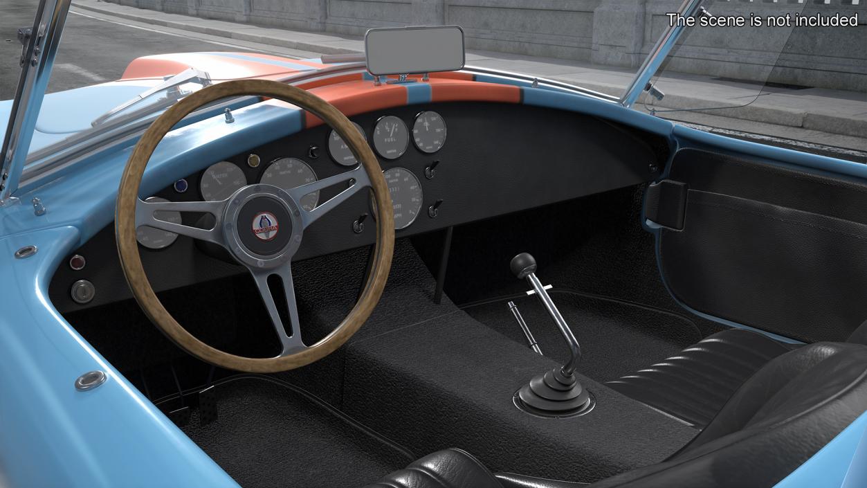 1965 Shelby Cobra Blue Rigged 3D model