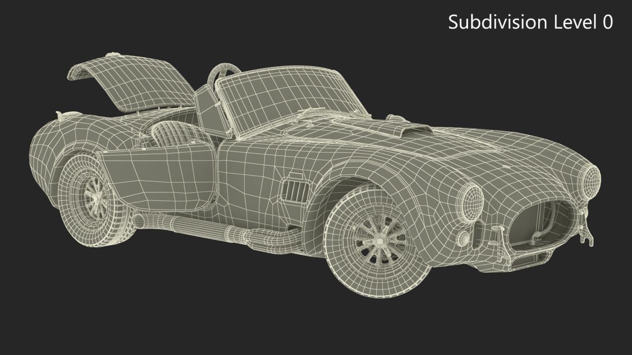 1965 Shelby Cobra Blue Rigged 3D model