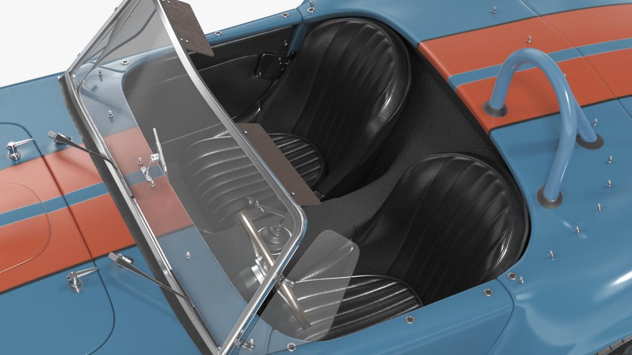 1965 Shelby Cobra Blue Rigged 3D model