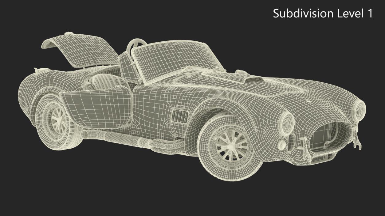 1965 Shelby Cobra Blue Rigged 3D model