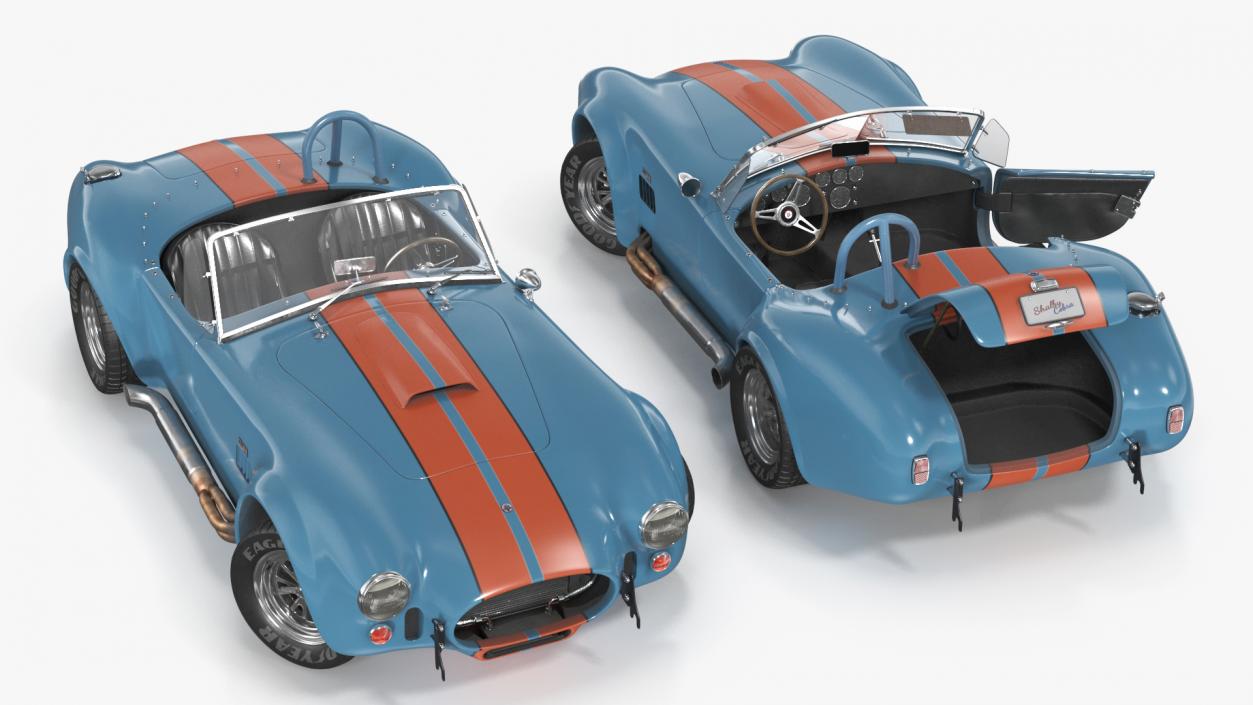 1965 Shelby Cobra Blue Rigged 3D model