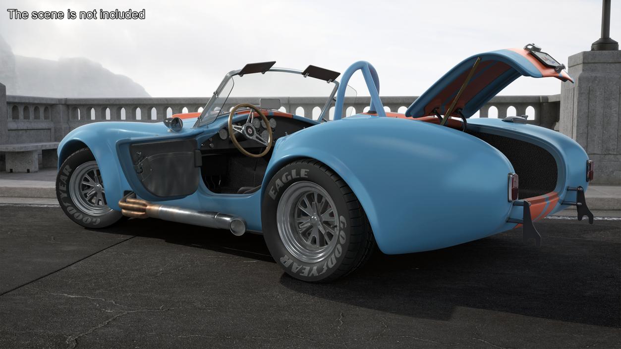 1965 Shelby Cobra Blue Rigged 3D model