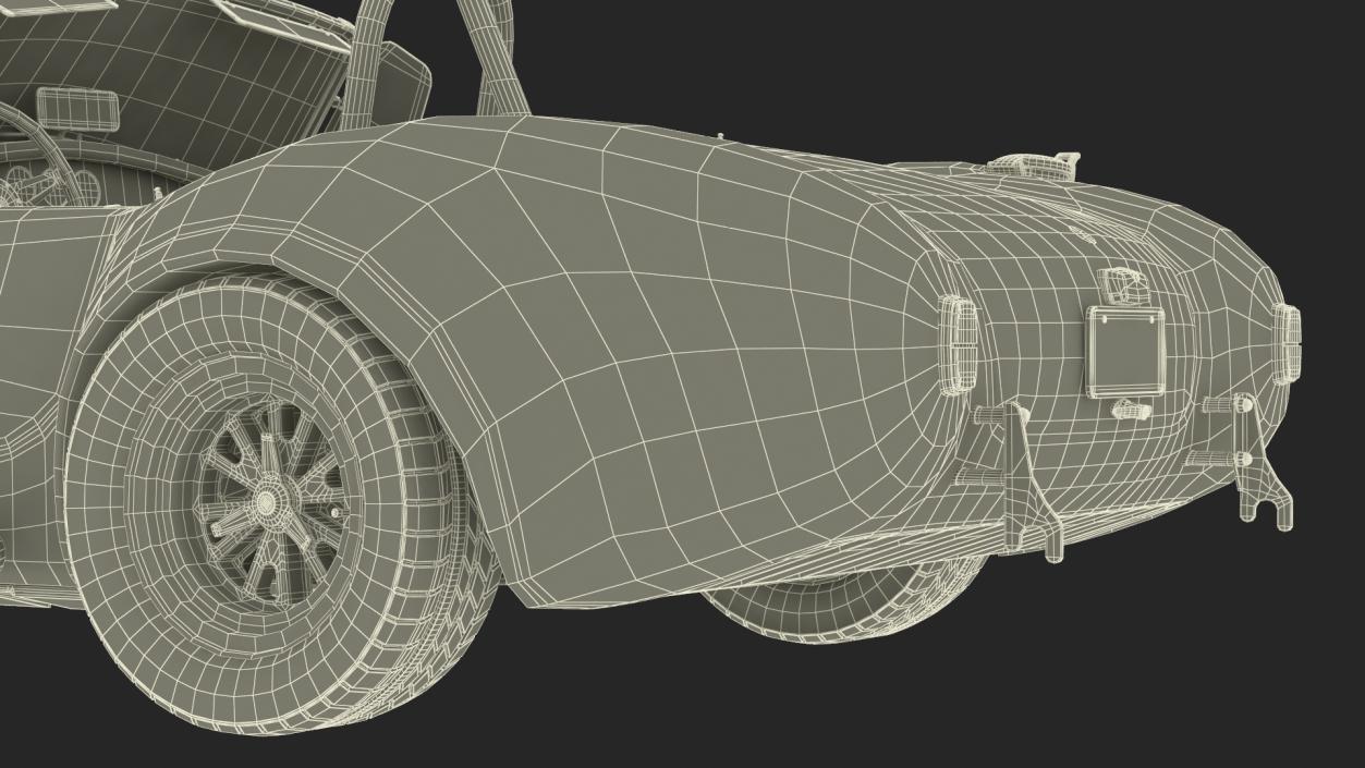 1965 Shelby Cobra Blue Rigged 3D model