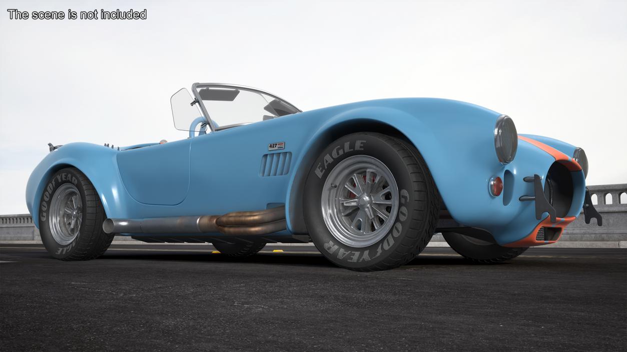 1965 Shelby Cobra Blue Rigged 3D model