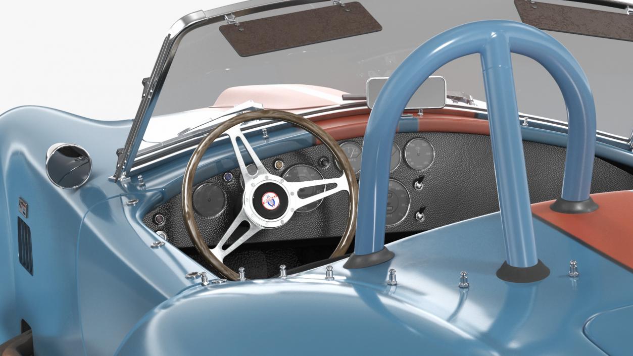 1965 Shelby Cobra Blue Rigged 3D model