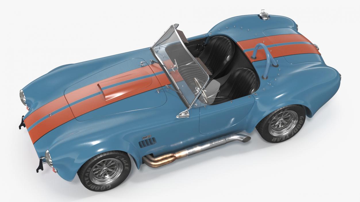 1965 Shelby Cobra Blue Rigged 3D model