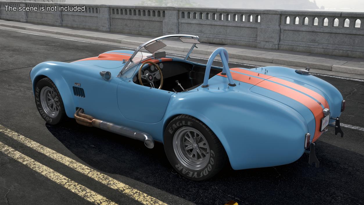 1965 Shelby Cobra Blue Rigged 3D model