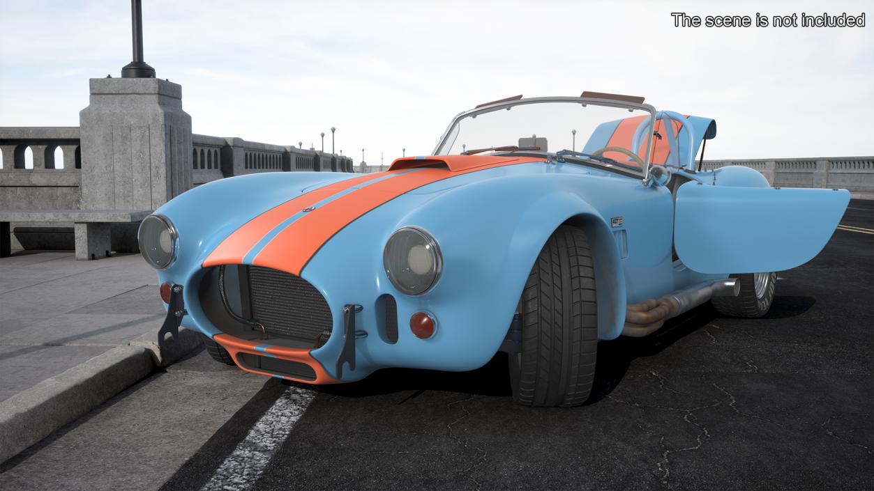 1965 Shelby Cobra Blue Rigged 3D model