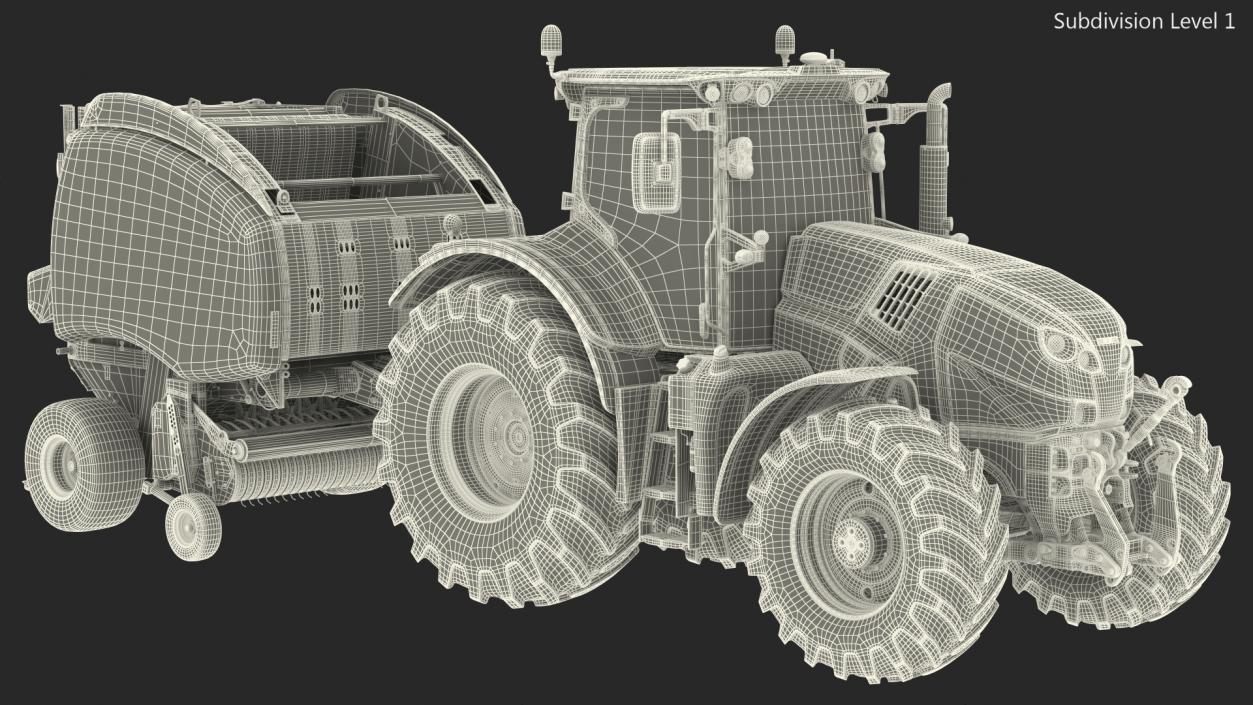 Tractor with New Holland Roll Belt 3D model