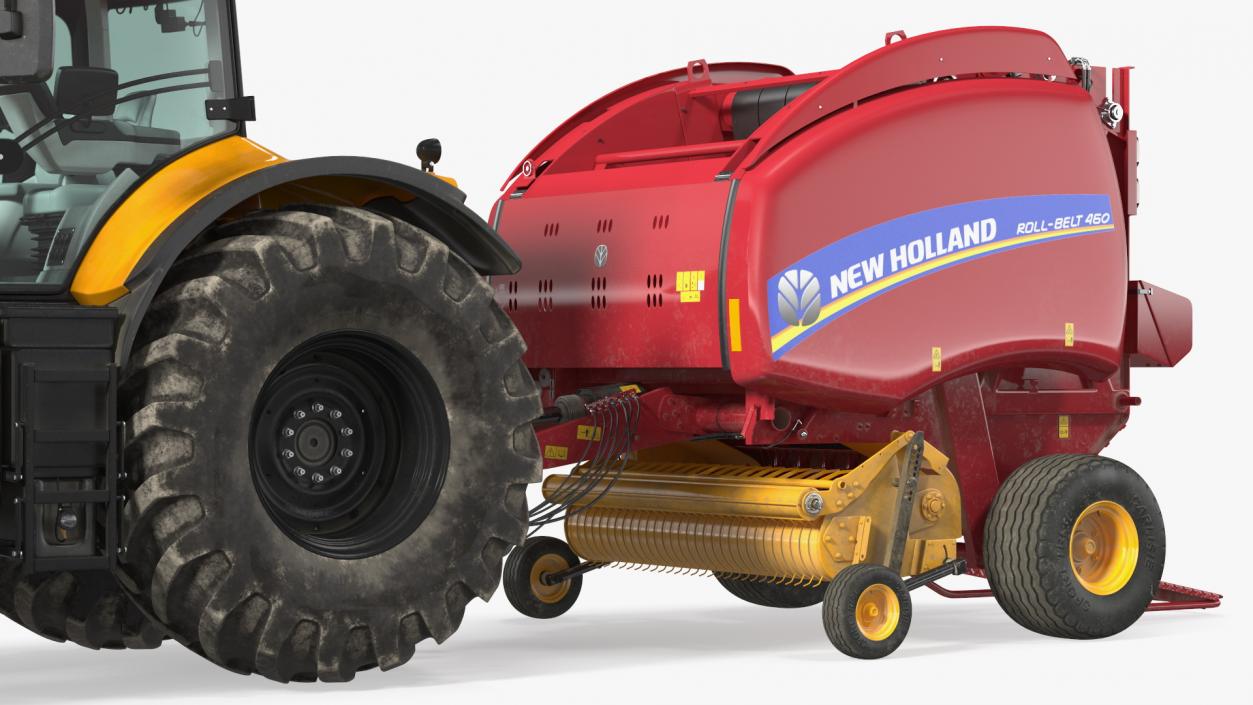 Tractor with New Holland Roll Belt 3D model