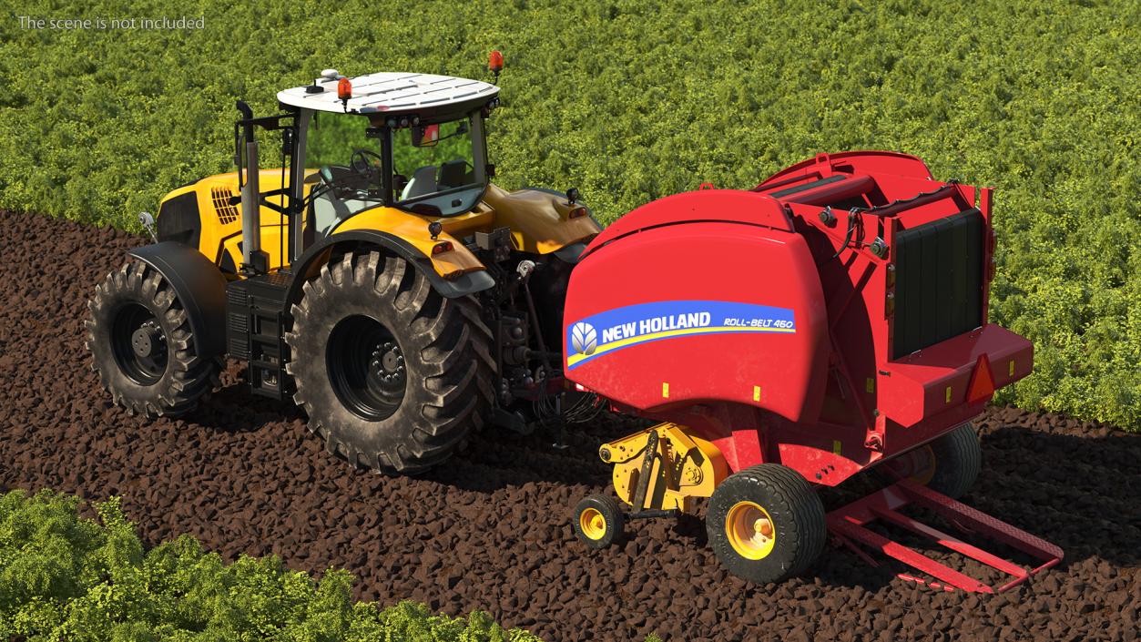 Tractor with New Holland Roll Belt 3D model