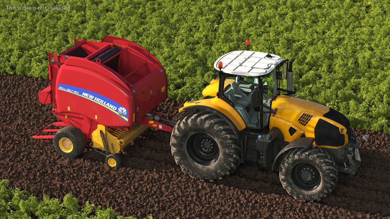 Tractor with New Holland Roll Belt 3D model