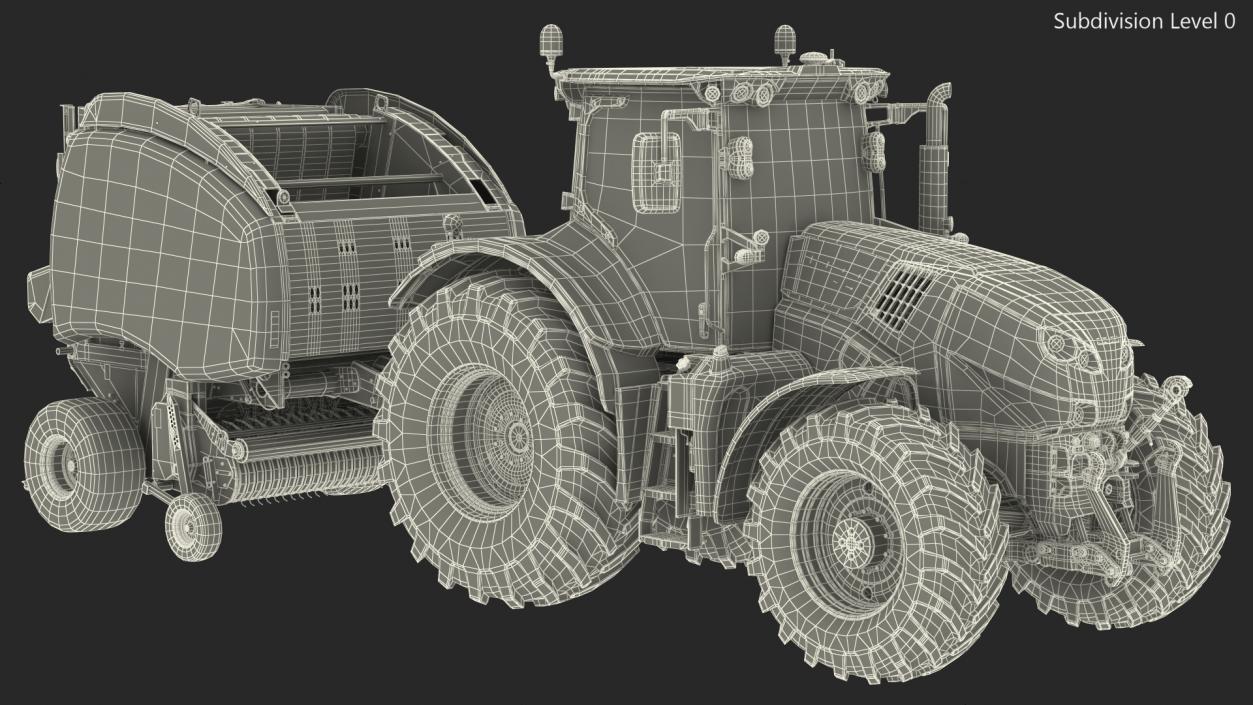 Tractor with New Holland Roll Belt 3D model