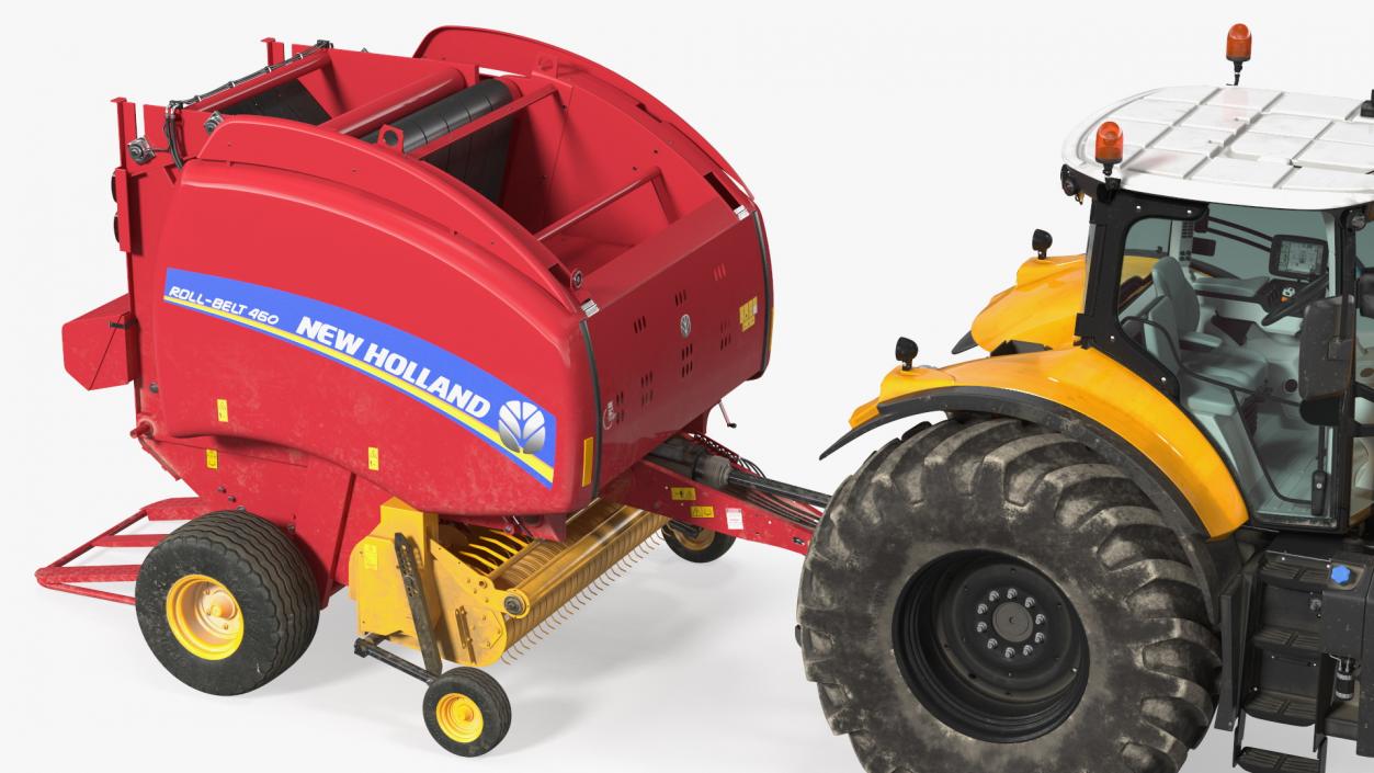 Tractor with New Holland Roll Belt 3D model