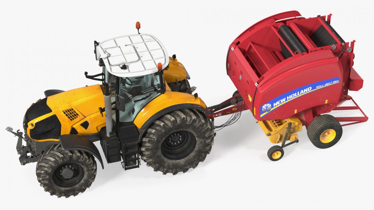 Tractor with New Holland Roll Belt 3D model