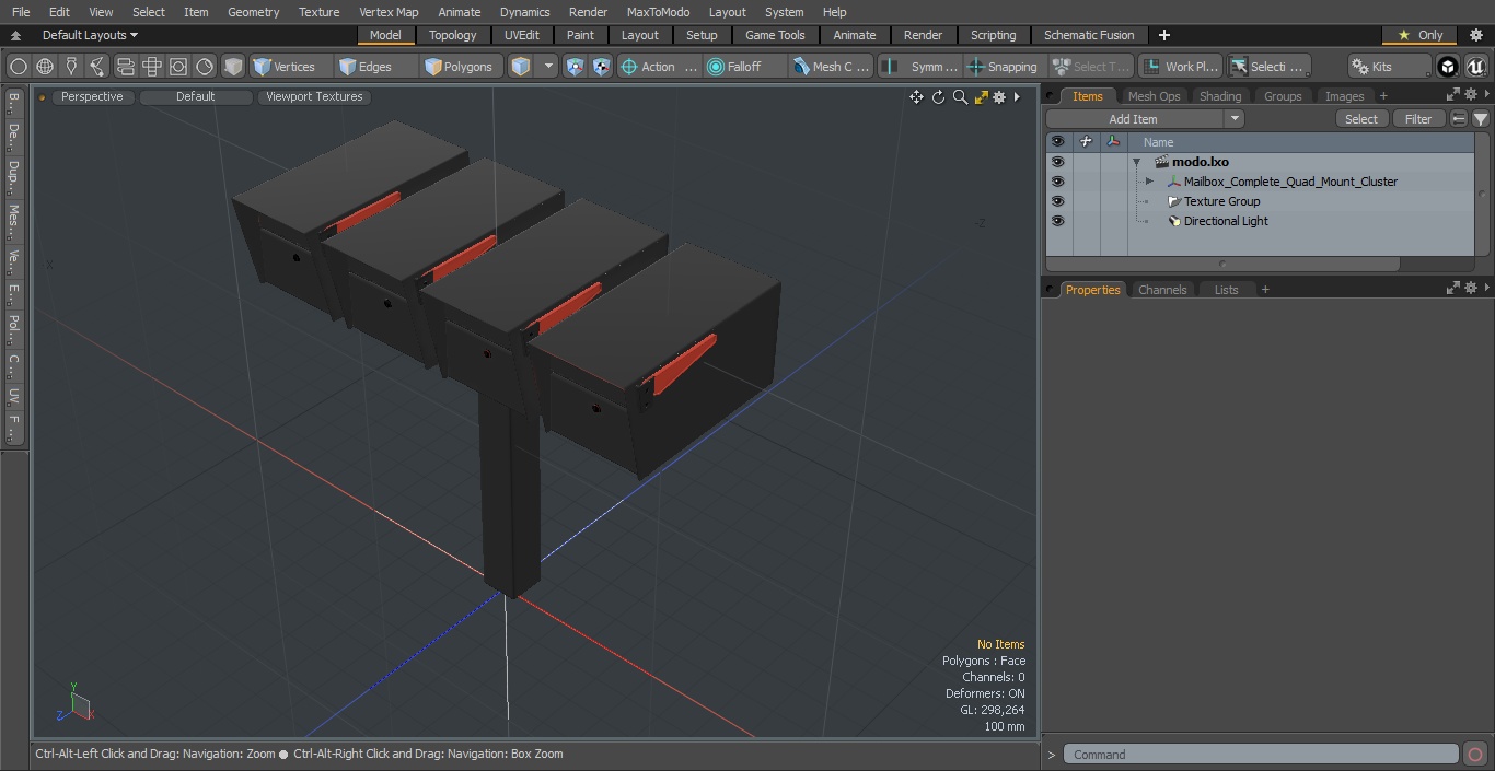 3D model Mailbox Complete Quad Mount Cluster