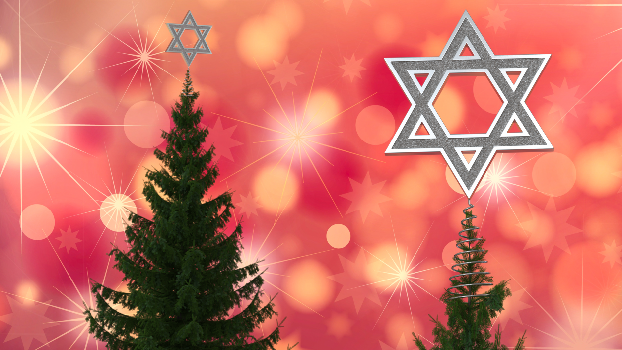 Star of David Tree Topper Silver 3D