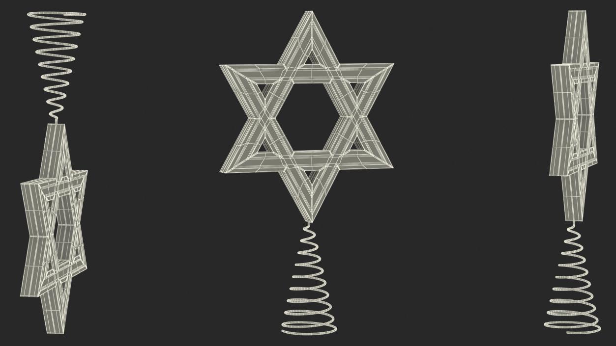 Star of David Tree Topper Silver 3D