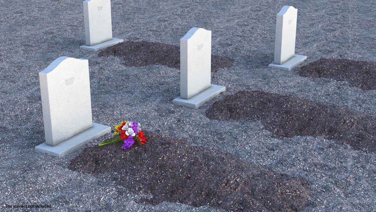 3D Granite Gravestone model