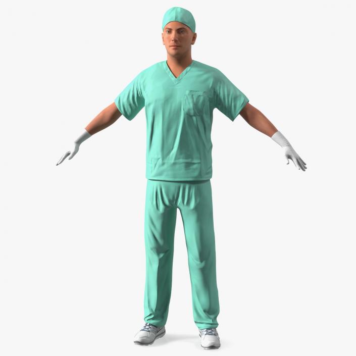 3D Male Doctor wearing Gloves