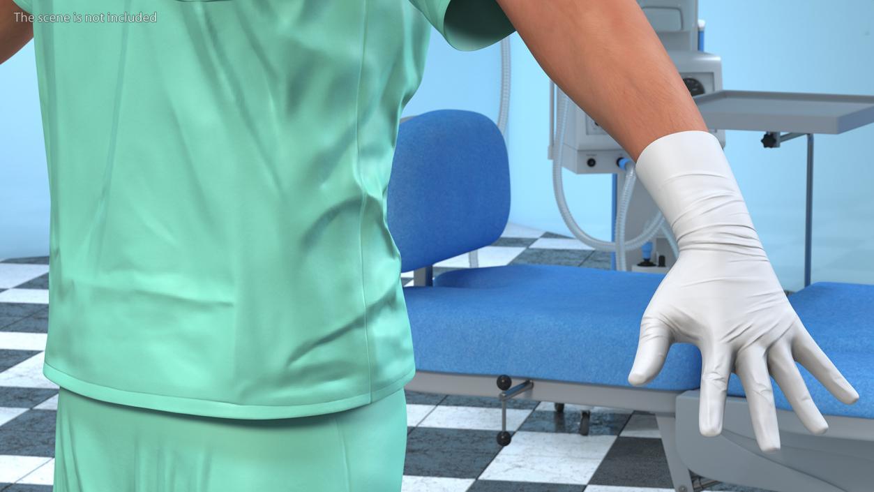 3D Male Doctor wearing Gloves