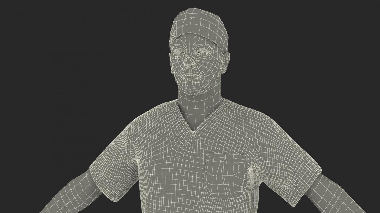 3D Male Doctor wearing Gloves