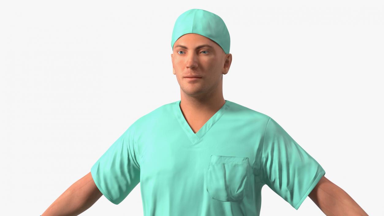 3D Male Doctor wearing Gloves