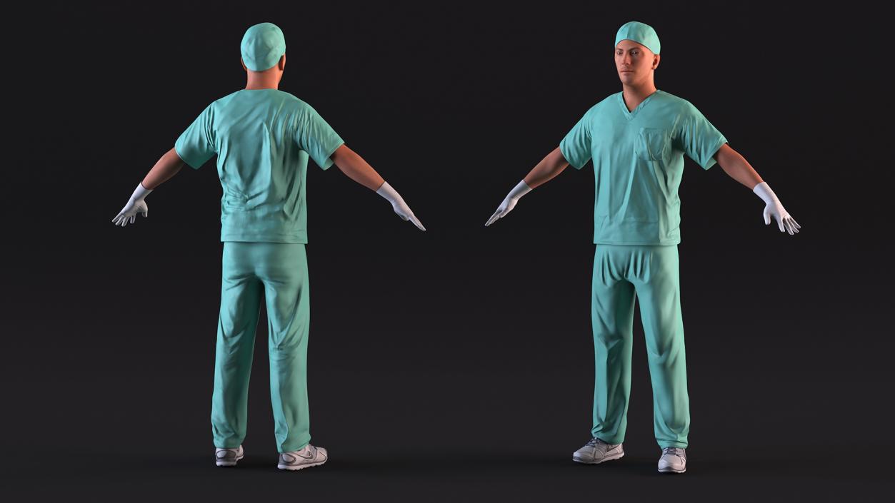 3D Male Doctor wearing Gloves