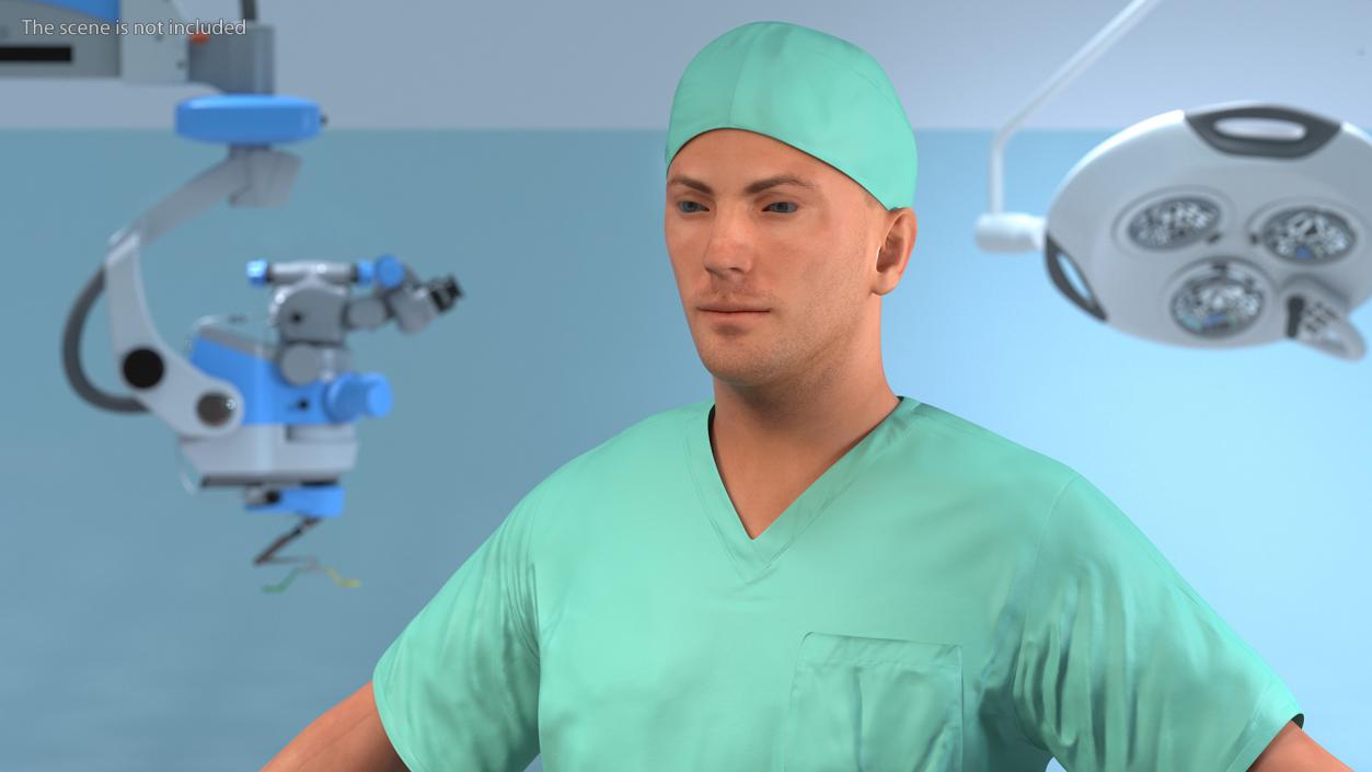 3D Male Doctor wearing Gloves