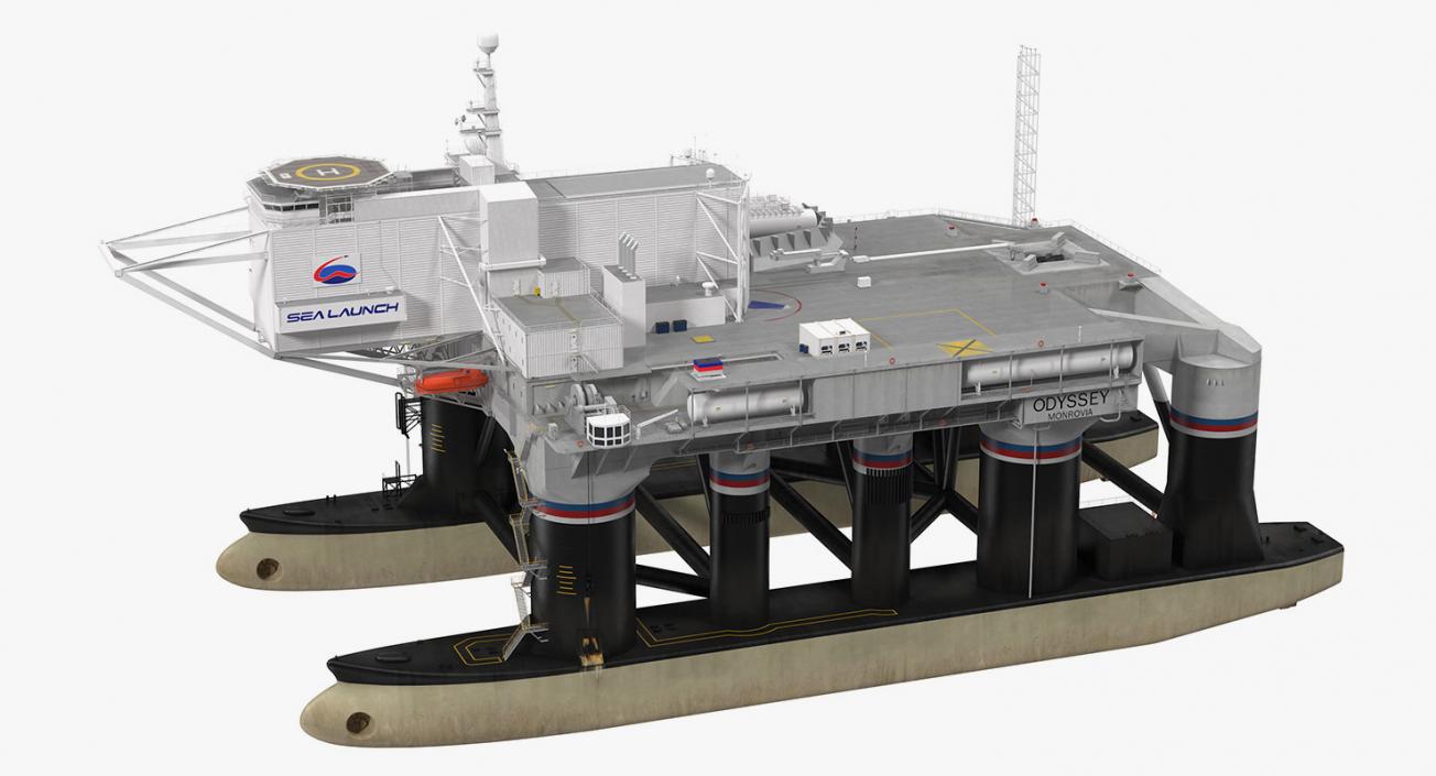 Sea Launch Platform Odyssey Rigged 3D model