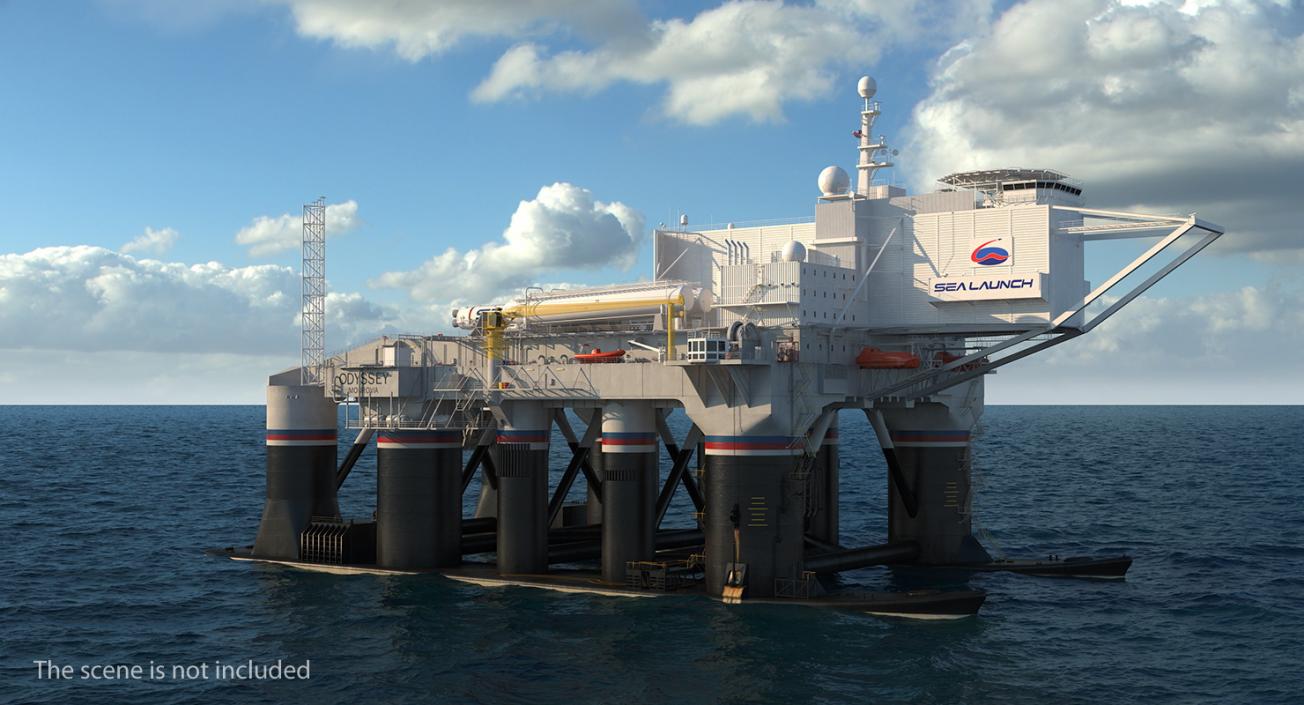 Sea Launch Platform Odyssey Rigged 3D model