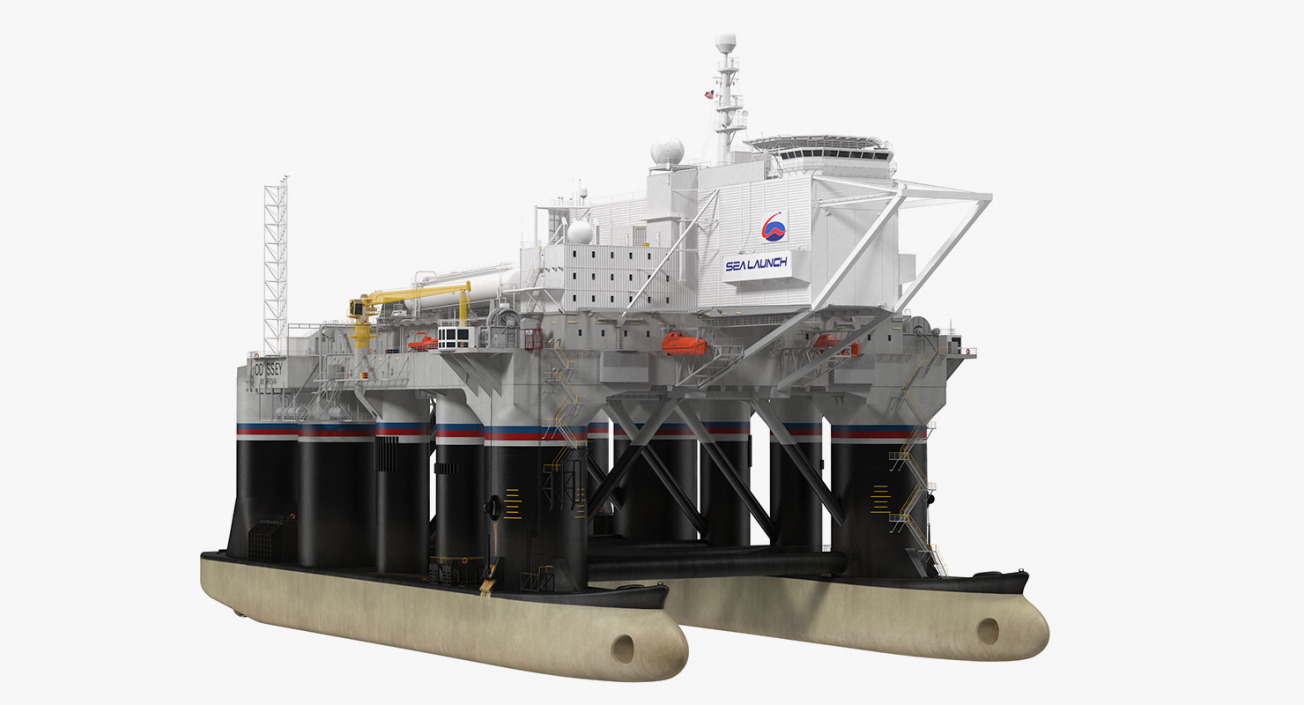 Sea Launch Platform Odyssey Rigged 3D model